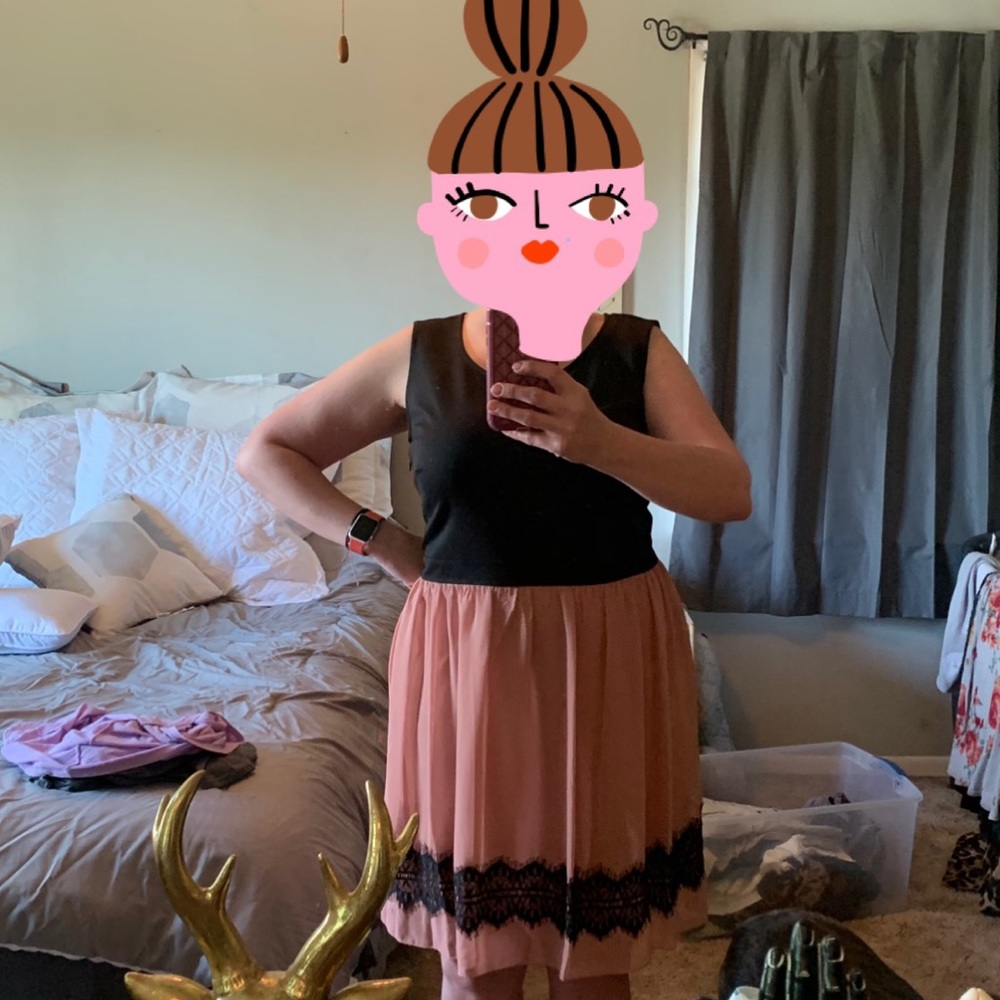 Black and dusty rose dress by En Focus. Size 14